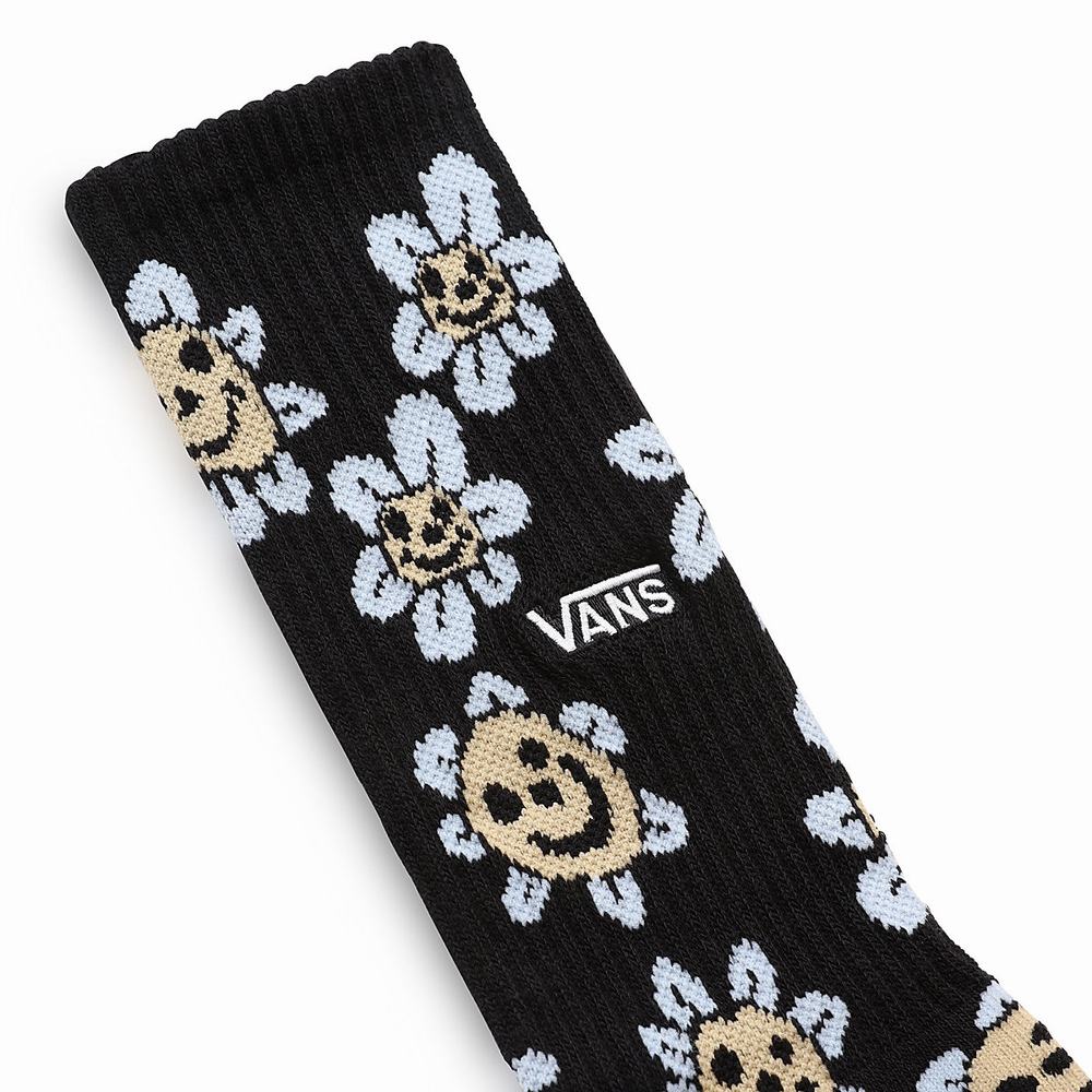 Men's Vans Trippy Grin Crew (1 pair) Socks Black | USA26094