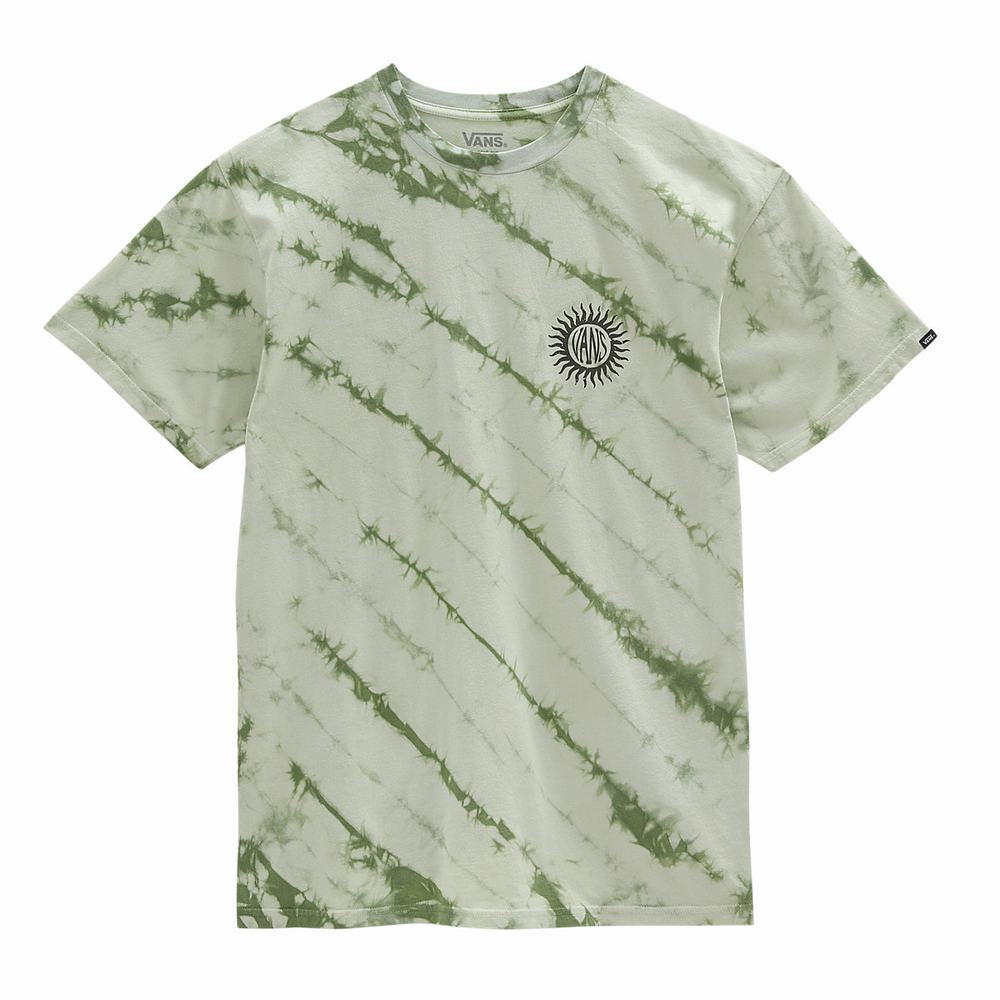 Men's Vans Trippy Thoughts Tie Dye T Shirts Green | USA41356