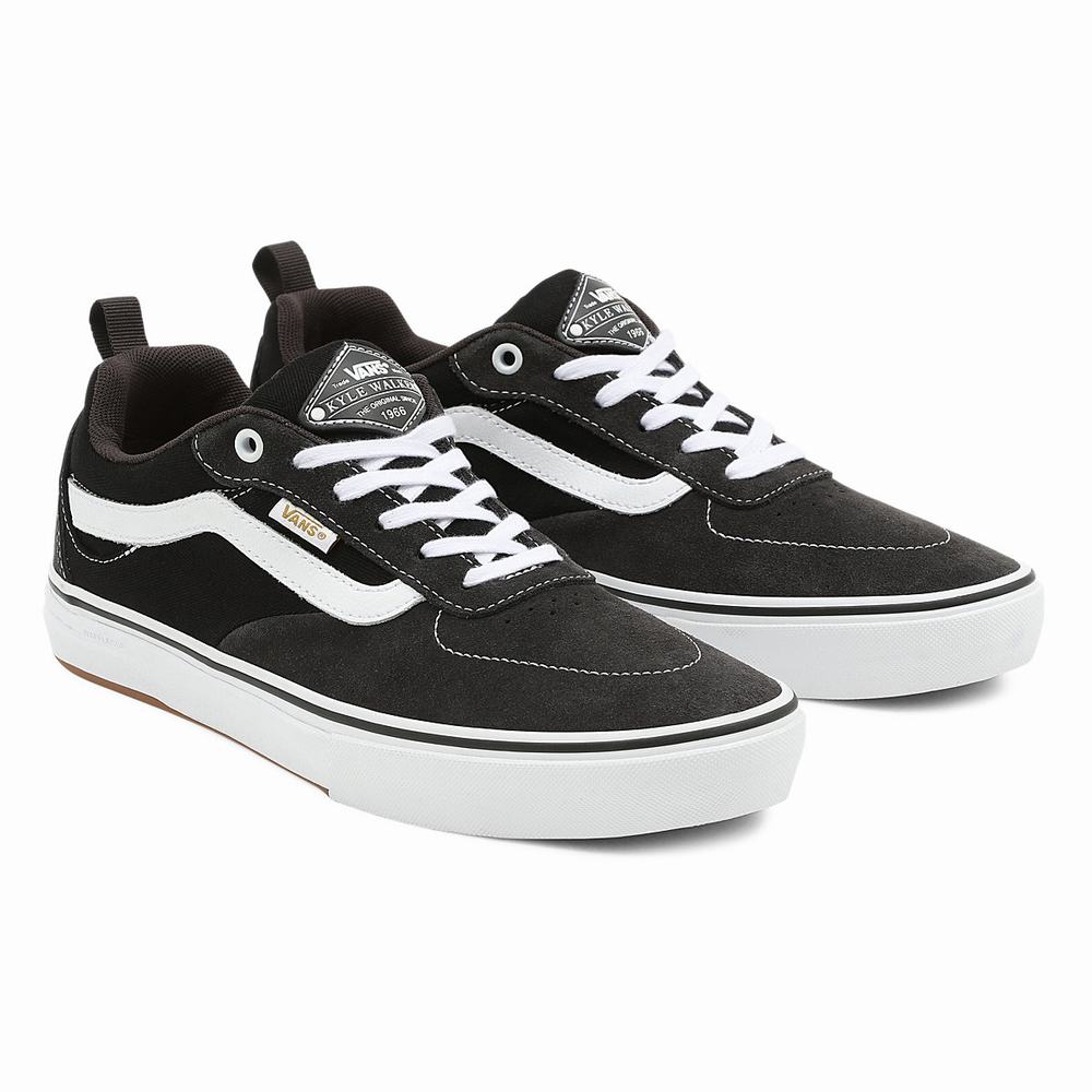 Men\'s Vans Twill Kyle Walker Sneakers Black / Grey | USA79206