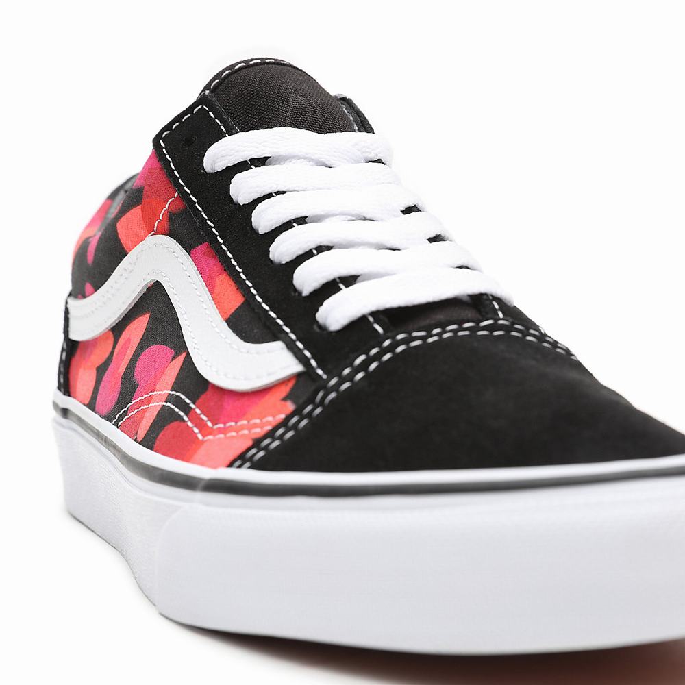 Men's Vans Valentines Hearts Old Skool Sneakers Black | USA15307