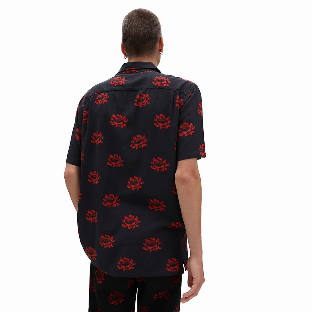 Men's Vans Valentines Woven Shirts Black | USA15024