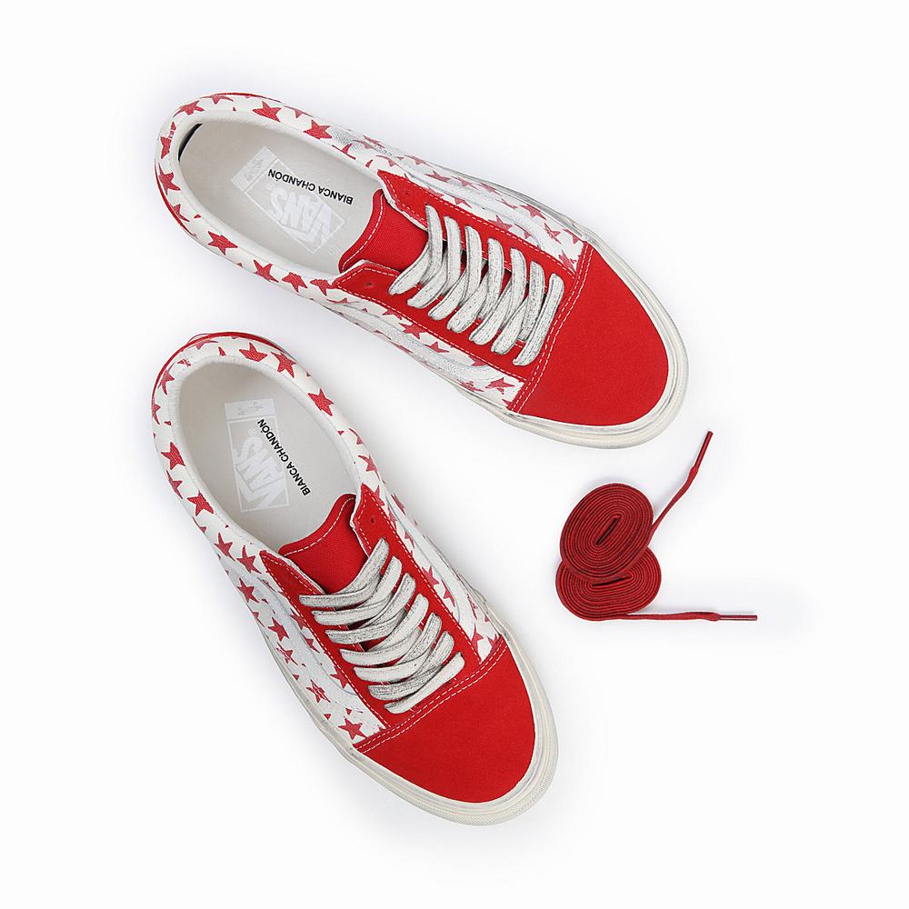 Men's Vans Vault By Vans x Bianca Chandôn Old Skool Sneakers Red / White | USA24089