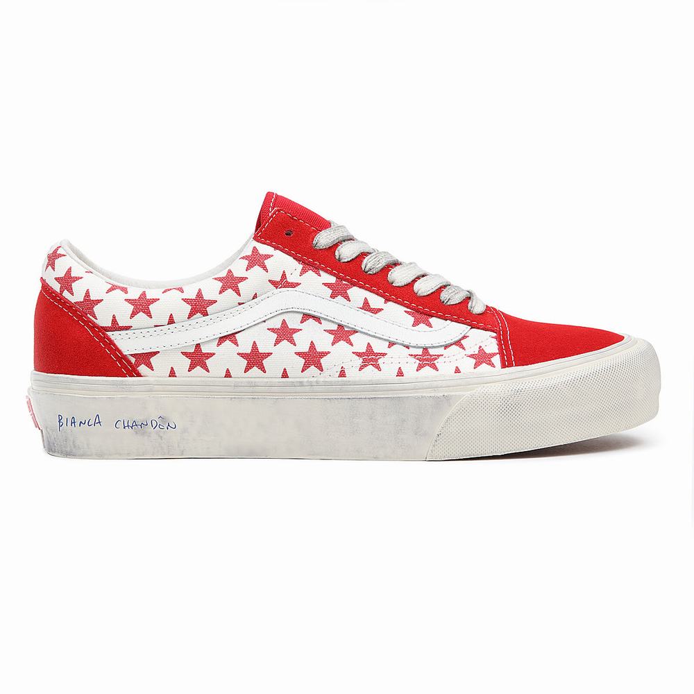 Men's Vans Vault By Vans x Bianca Chandôn Old Skool Sneakers Red / White | USA24089