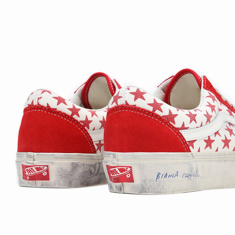 Men's Vans Vault By Vans x Bianca Chandôn Old Skool Sneakers Red / White | USA24089