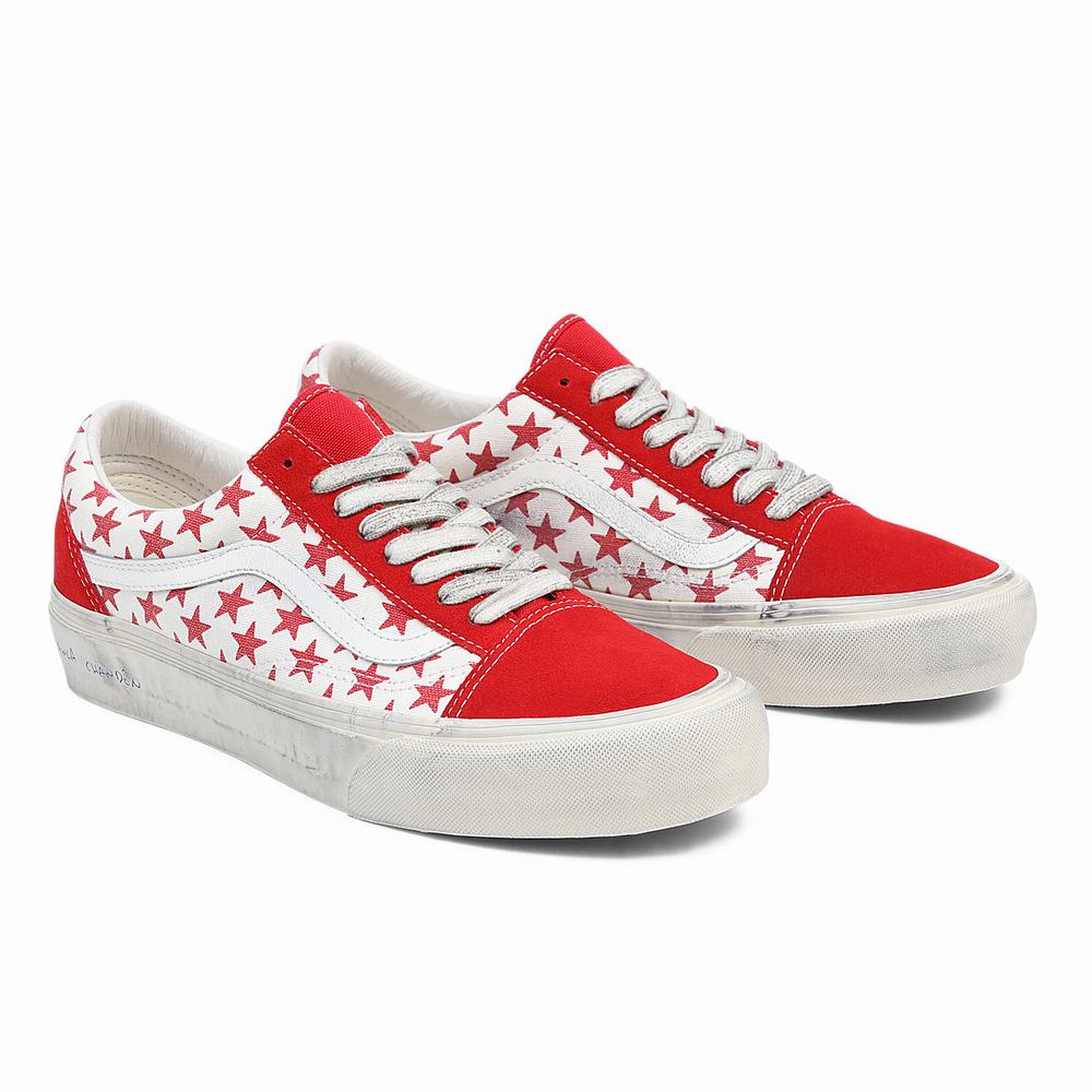 Men\'s Vans Vault By Vans x Bianca Chandôn Old Skool Sneakers Red / White | USA24089