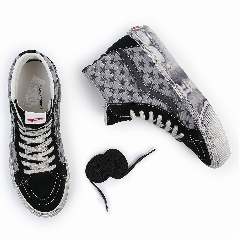 Men's Vans Vault By Vans x Bianca Chandôn Sk8-Hi Reissue Sneakers Black / Grey | USA35827