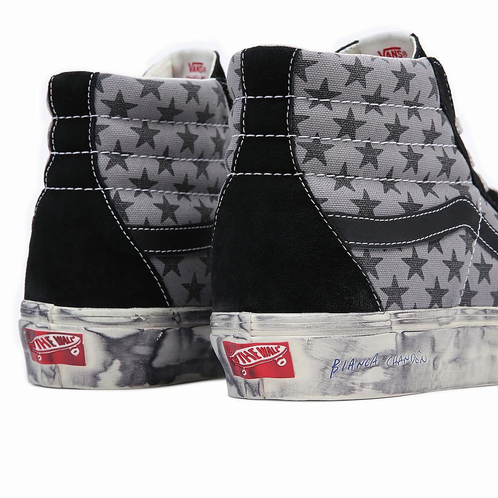 Men's Vans Vault By Vans x Bianca Chandôn Sk8-Hi Reissue Sneakers Black / Grey | USA35827