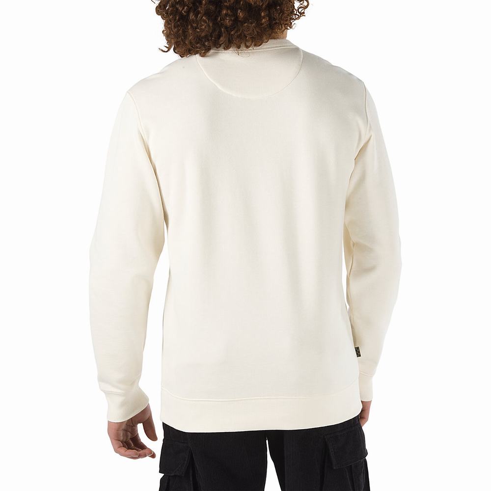 Men's Vans Versa Standard Crew Sweatshirts Beige | USA69420