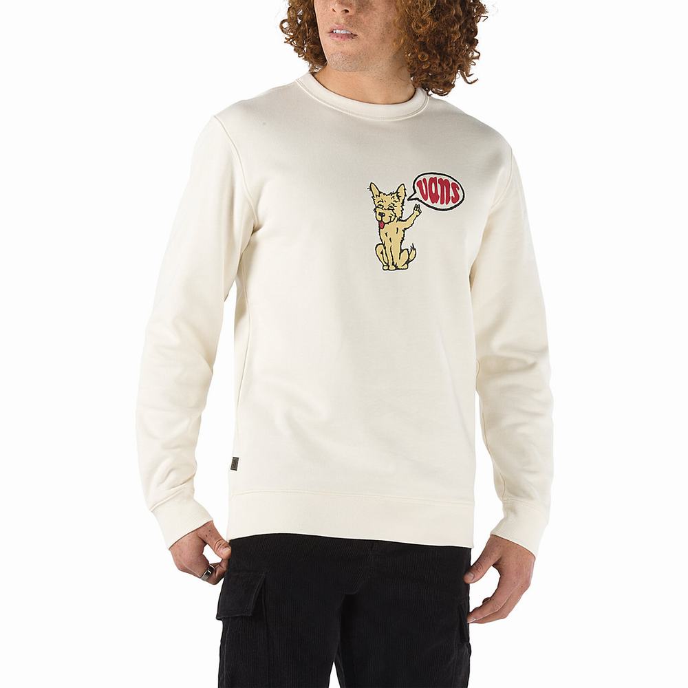 Men\'s Vans Versa Standard Crew Sweatshirts Beige | USA69420