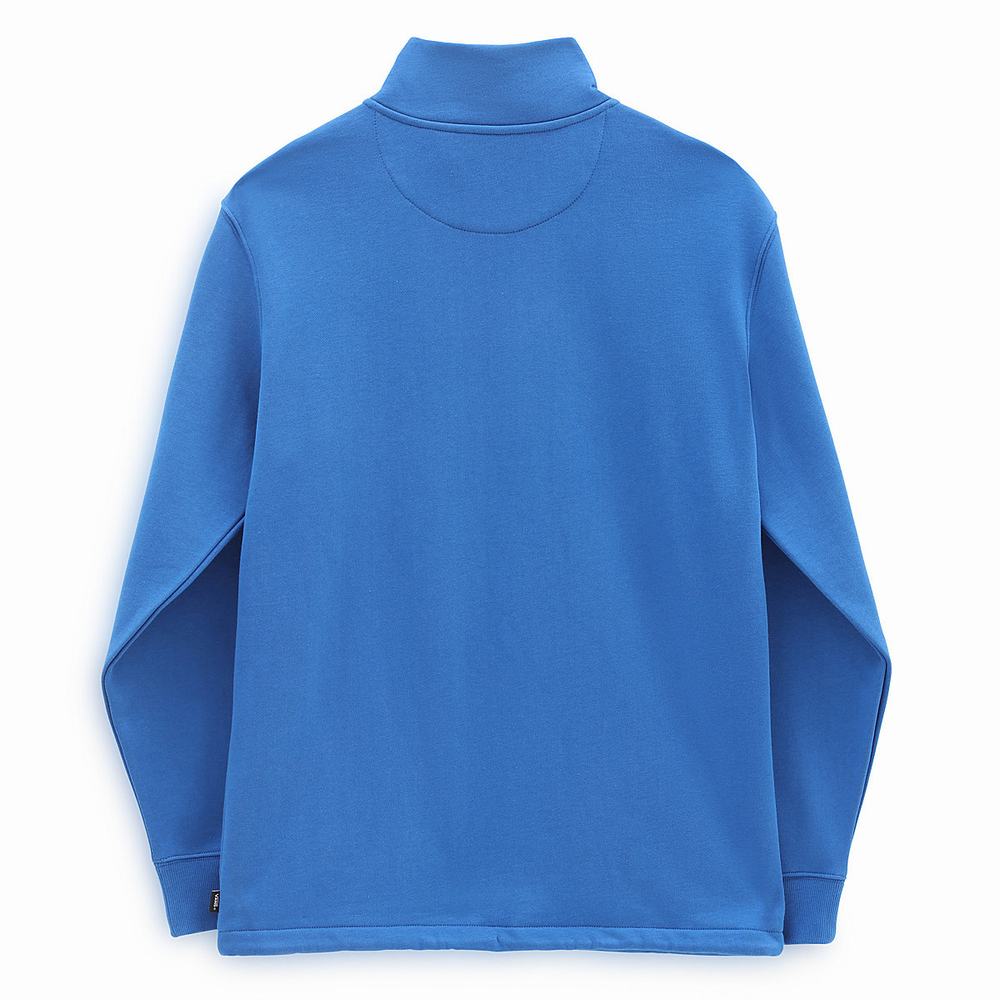 Men's Vans Versa Standard Q-Zip Sweatshirts Blue | USA10274