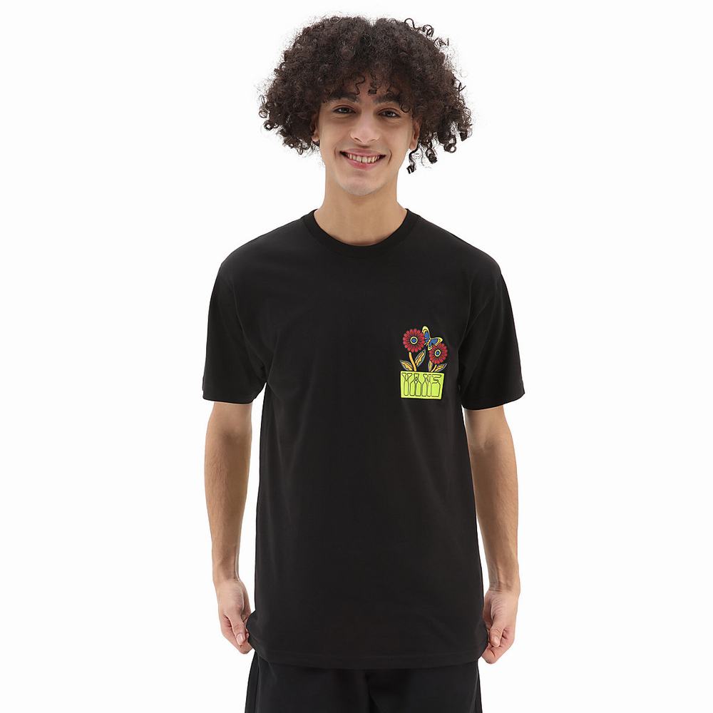 Men's Vans Vibin T Shirts Black | USA57849