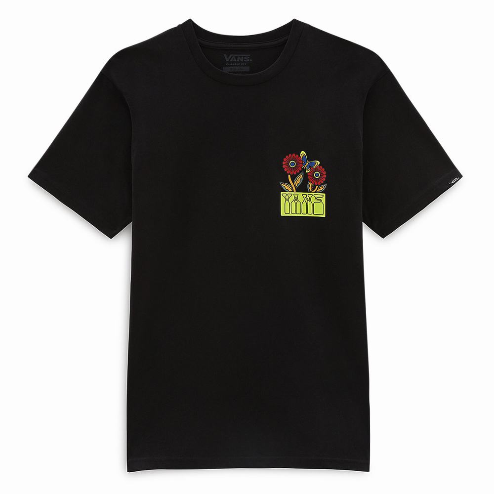 Men's Vans Vibin T Shirts Black | USA57849