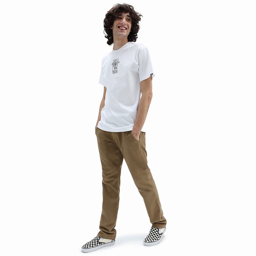 Men's Vans Wafflin T Shirts White | USA94270