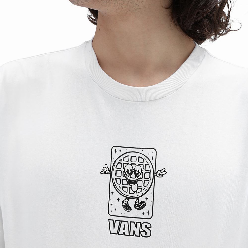 Men's Vans Wafflin T Shirts White | USA94270