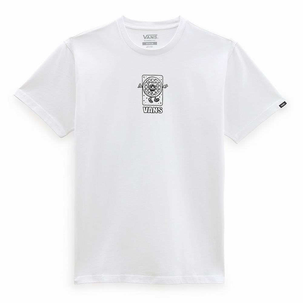 Men's Vans Wafflin T Shirts White | USA94270