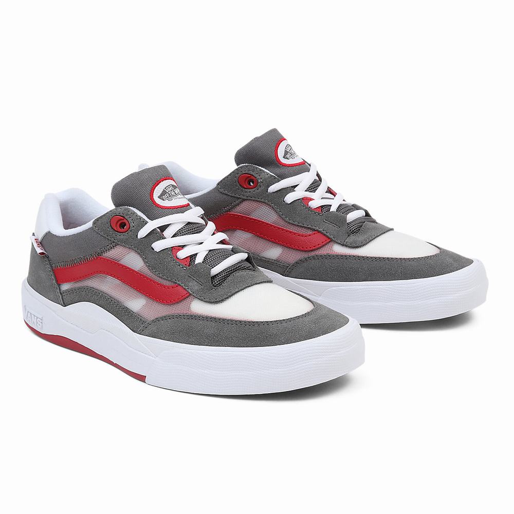 Men\'s Vans Wayvee Low Top Shoes Red / Grey | USA03874