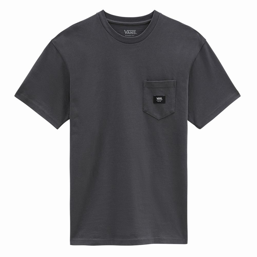 Men's Vans Woven Patch Pocket T Shirts Grey | USA51497