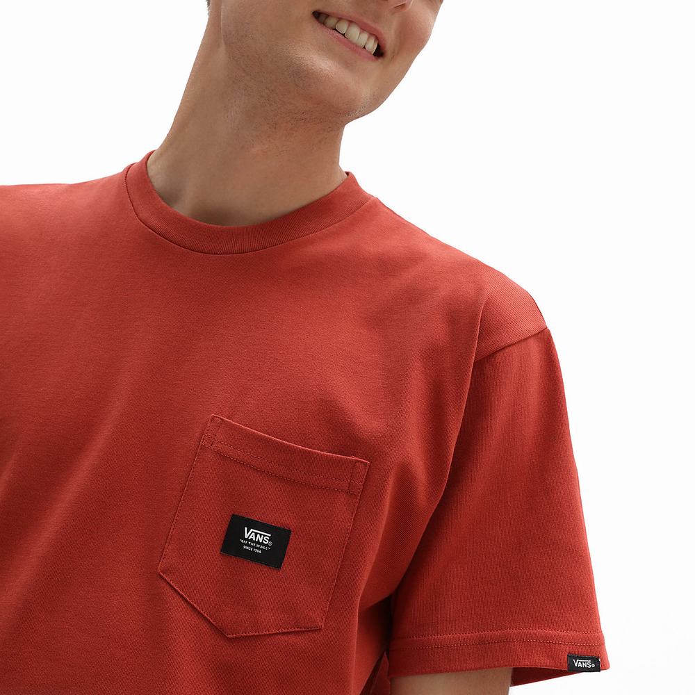 Men's Vans Woven Patch Pocket T Shirts Red | USA78692