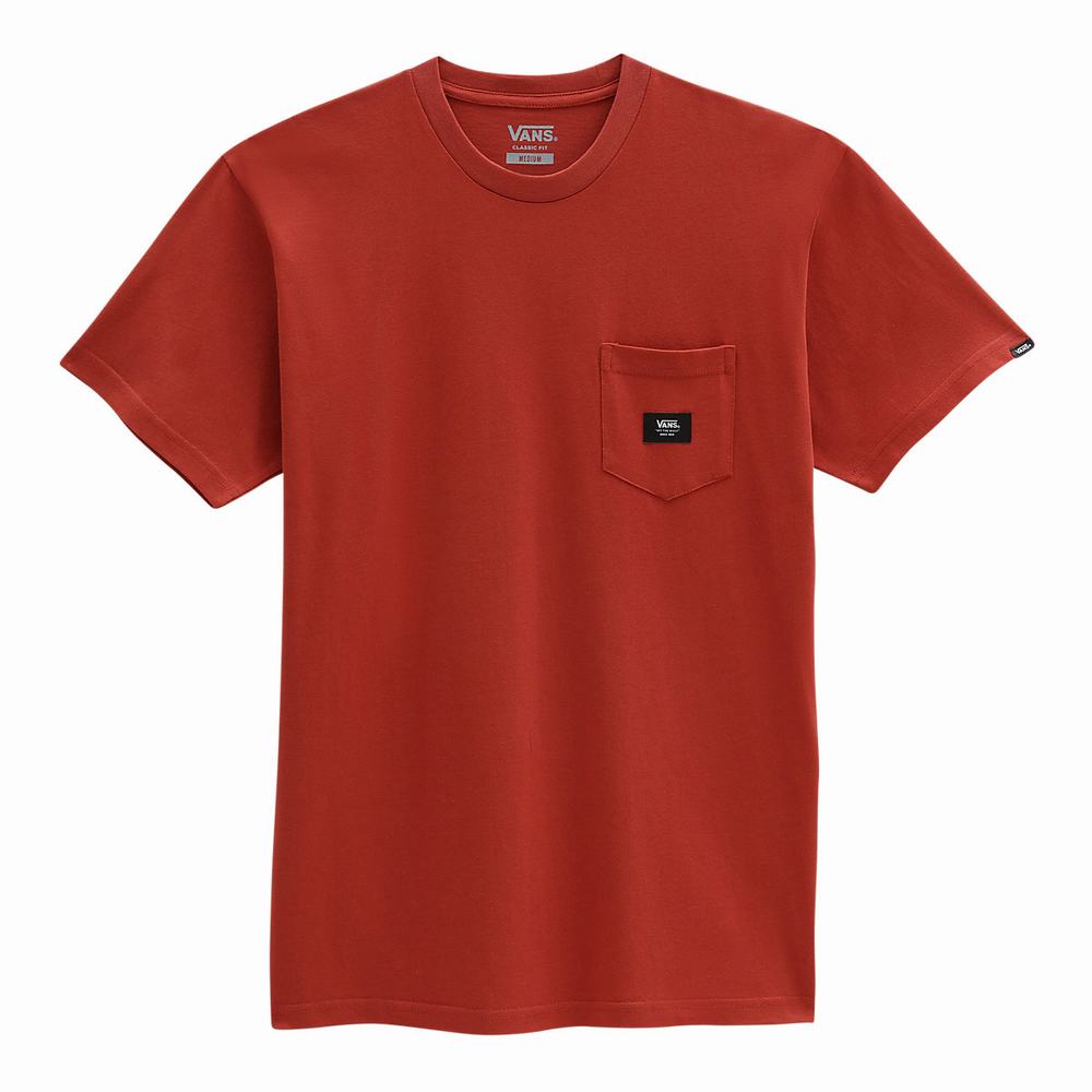 Men's Vans Woven Patch Pocket T Shirts Red | USA78692