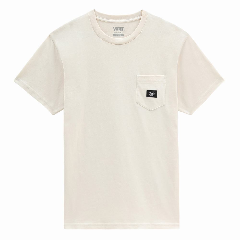 Men's Vans Woven Patch Pocket T Shirts White | USA24780