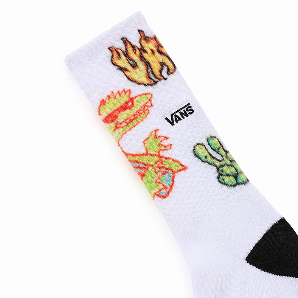 Men's Vans X Crayola Crew US 9.5-13 (1 pair) Socks White | USA80439