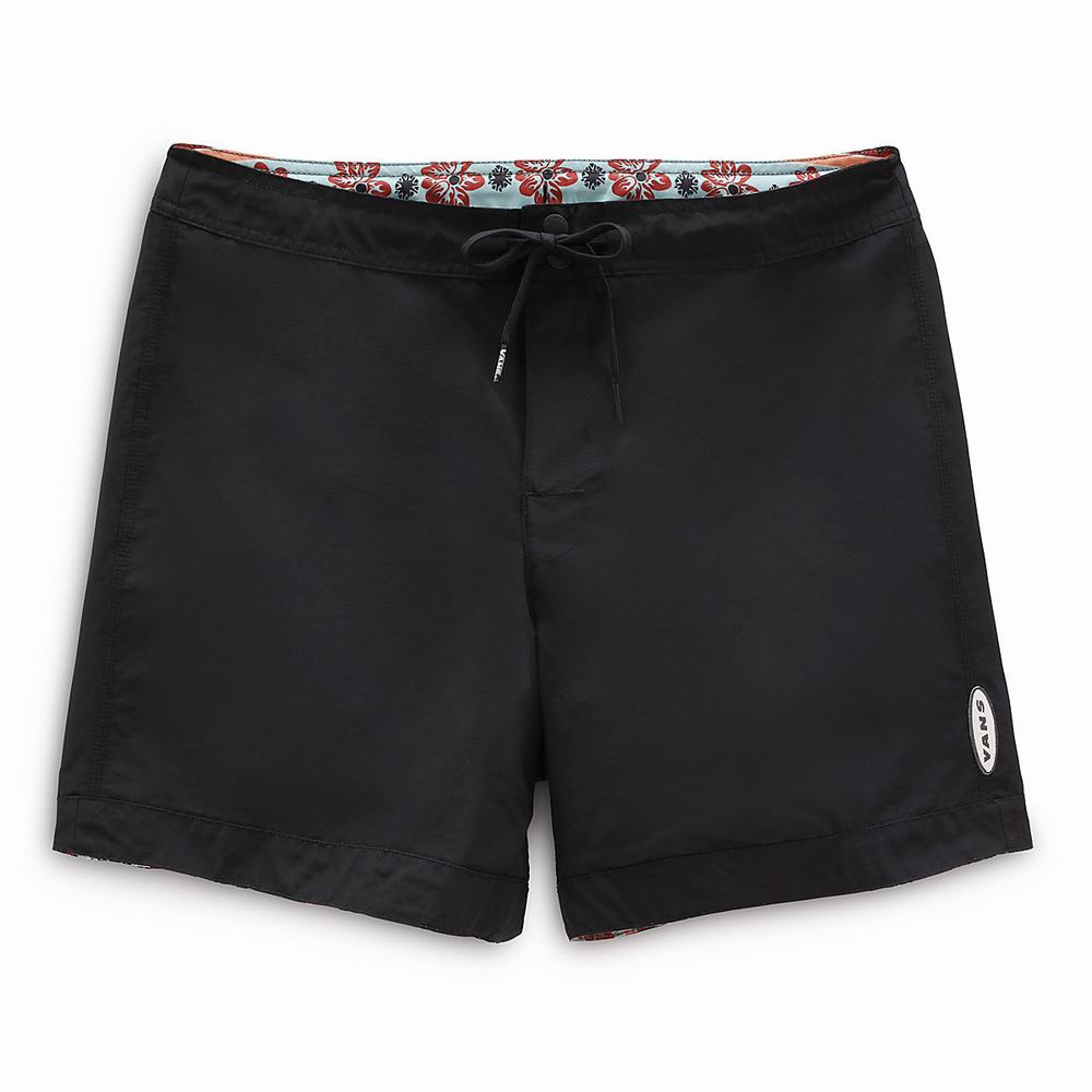 Men's Vans X Curren X Knost Reversible Boardshorts Black | USA25064