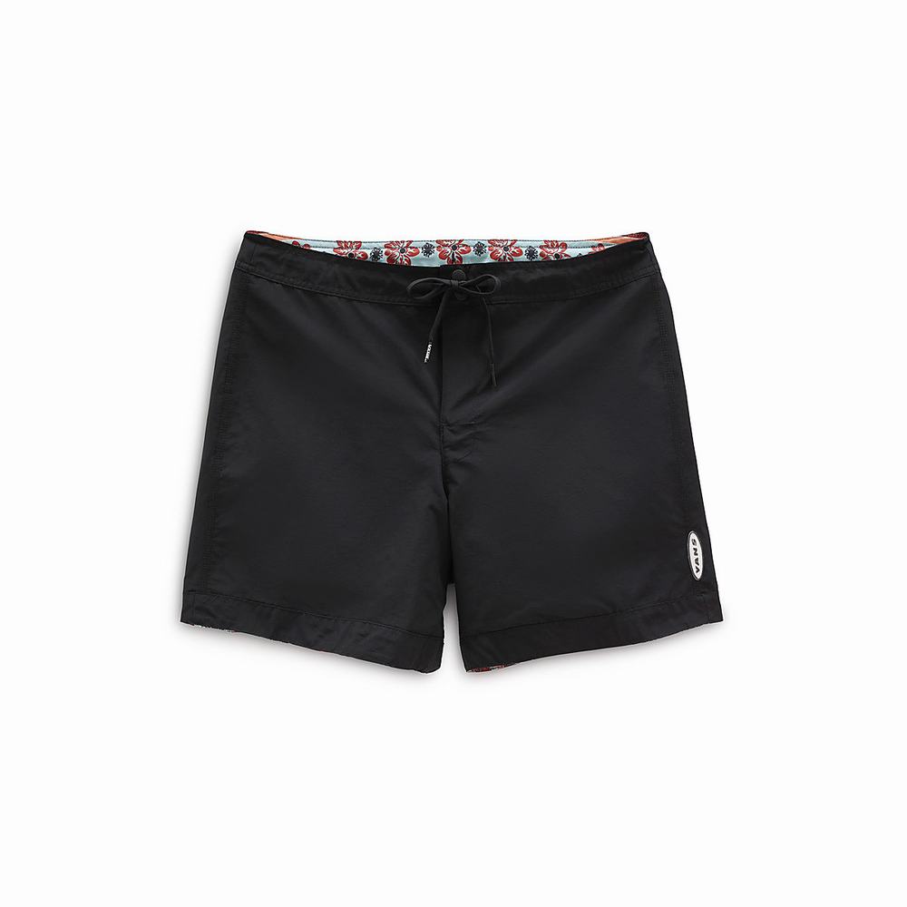 Men's Vans X Curren X Knost Reversible Boardshorts Black | USA25064