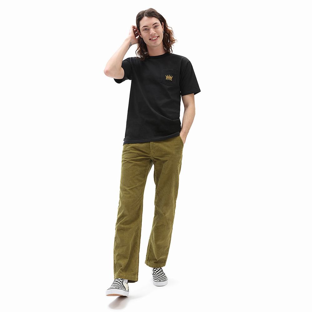 Men's Vans X Dan Lacey Off The Wall Pocket T Shirts Black | USA93510