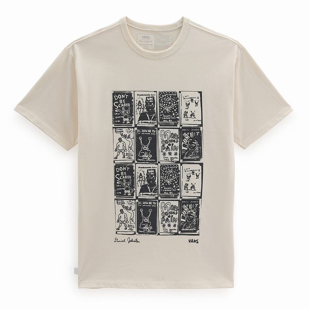 Men's Vans X Daniel Johnston Checkerboard OTW T Shirts White | USA89270