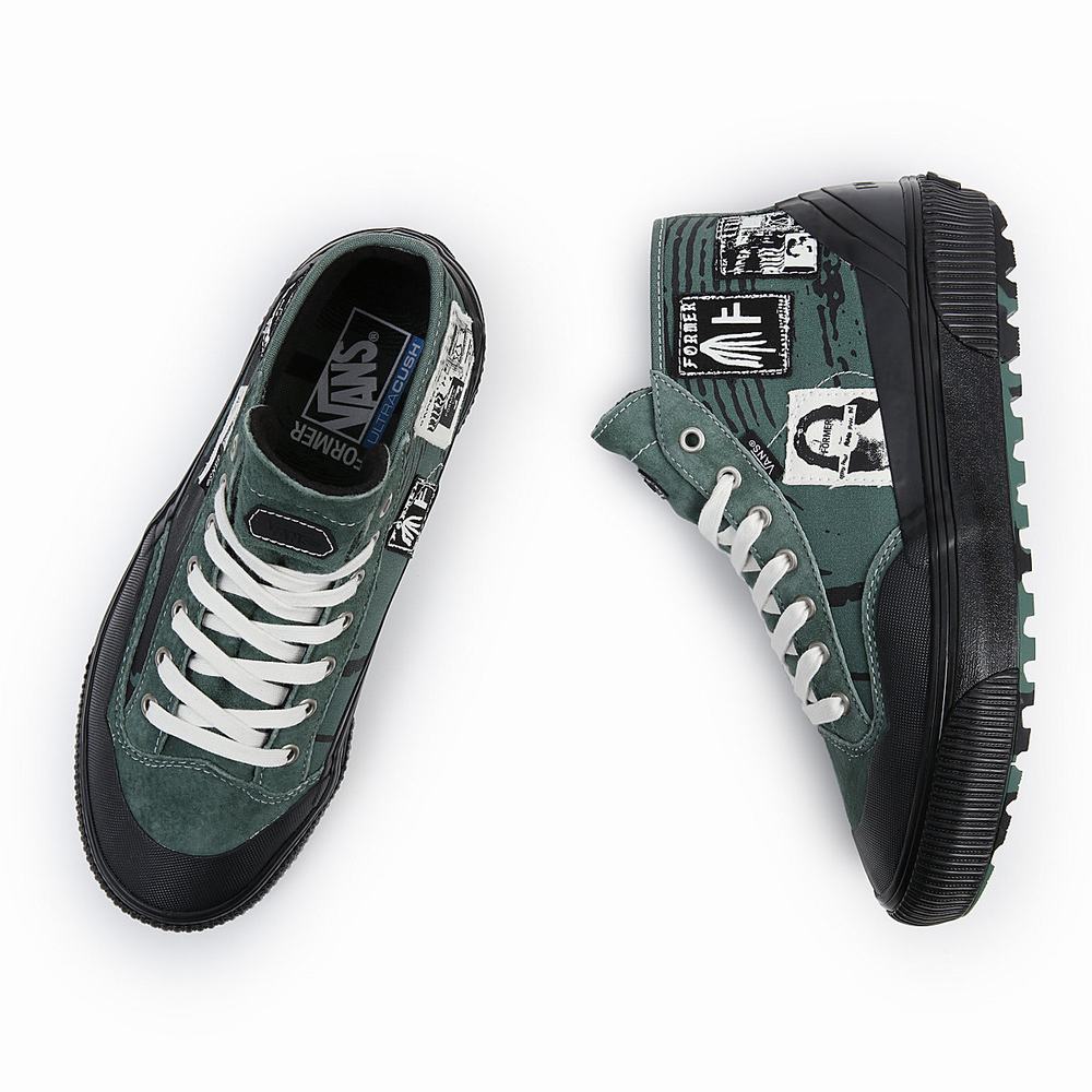 Men's Vans X Former Destruct Mid MTE-1 Sneakers Black / Green | USA89457