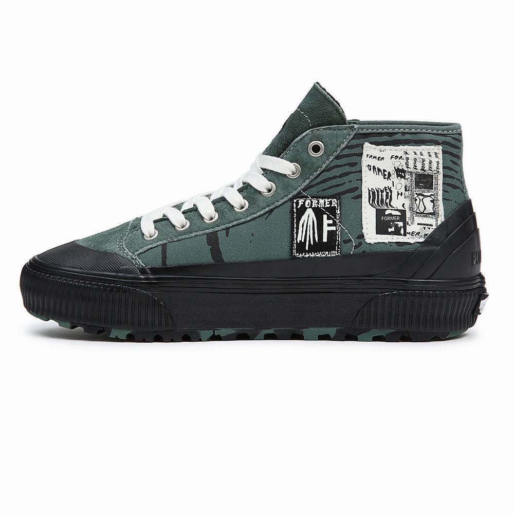 Men's Vans X Former Destruct Mid MTE-1 Sneakers Black / Green | USA89457