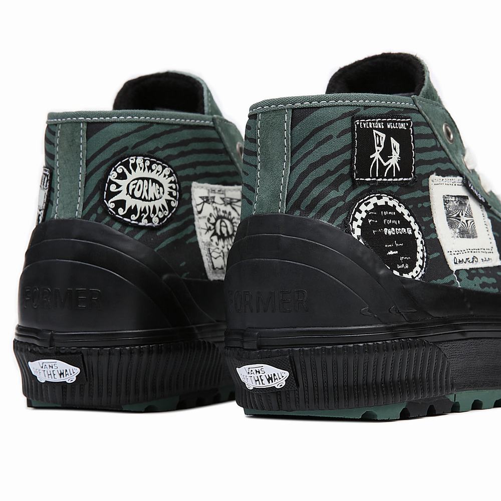 Men's Vans X Former Destruct Mid MTE-1 Sneakers Black / Green | USA89457