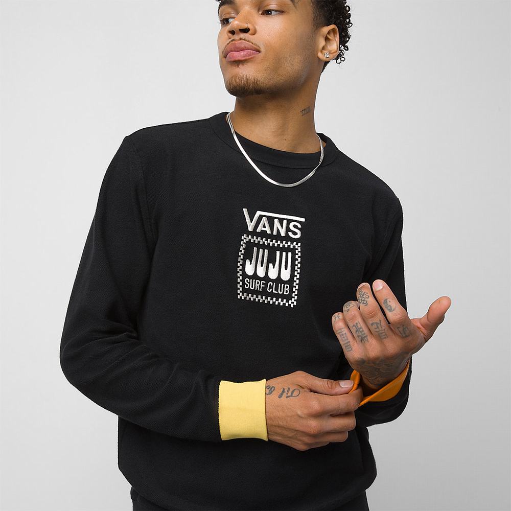 Men's Vans X Juju SC Crew Sweatshirts Black | USA24063