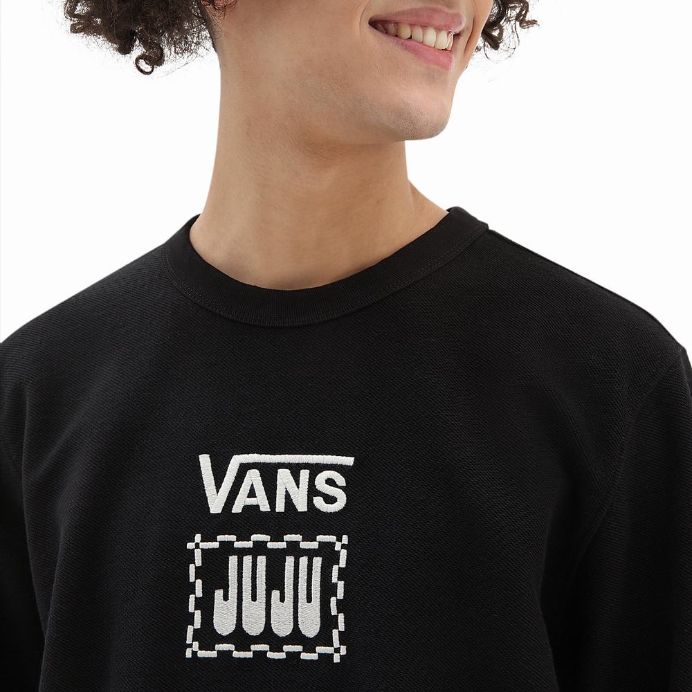 Men's Vans X Juju SC Crew Sweatshirts Black | USA24063