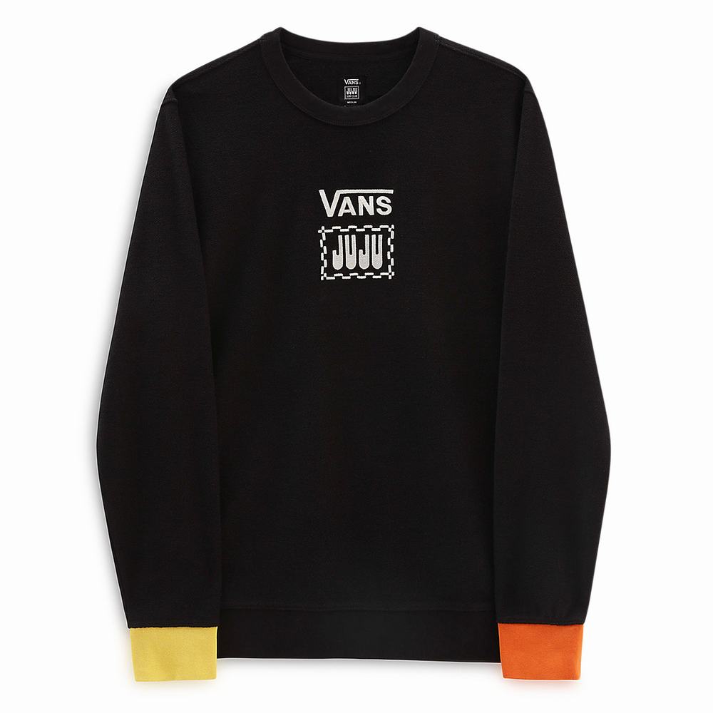 Men's Vans X Juju SC Crew Sweatshirts Black | USA24063