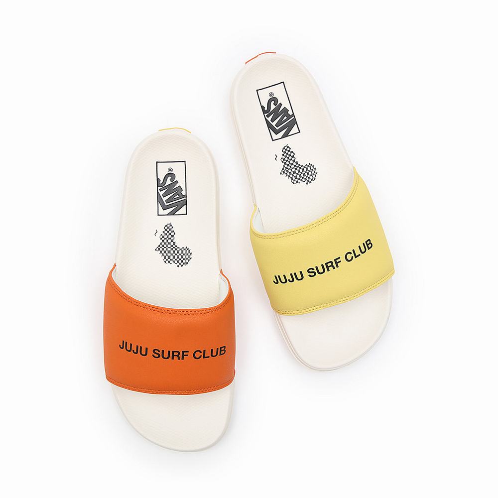 Men's Vans X Juju SC La Costa Slides White | USA25087