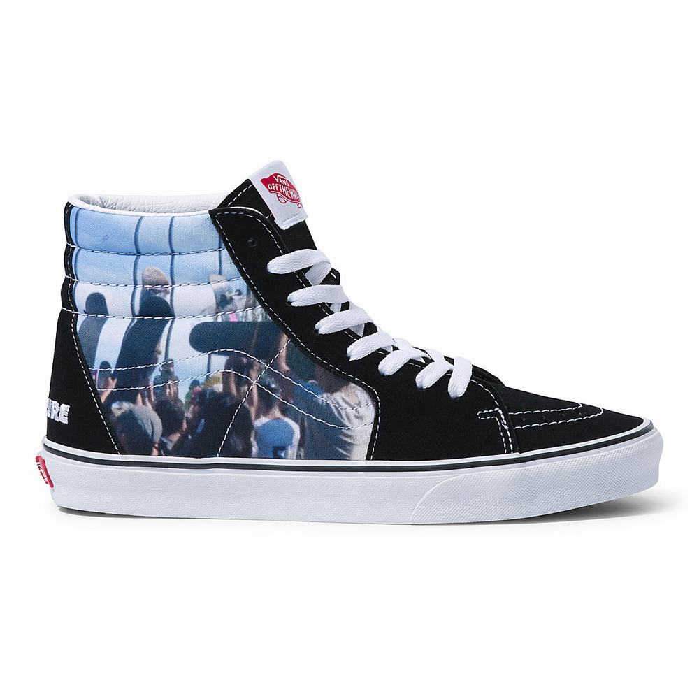 Men\'s Vans X MOCA Frances Stark Sk8-Hi Sneakers Black | USA13706