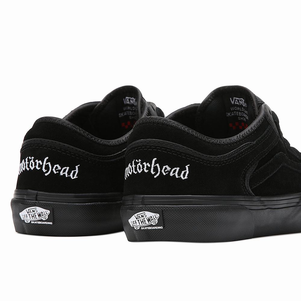 Men's Vans X Motorhead Rowley Sneakers Black | USA73214