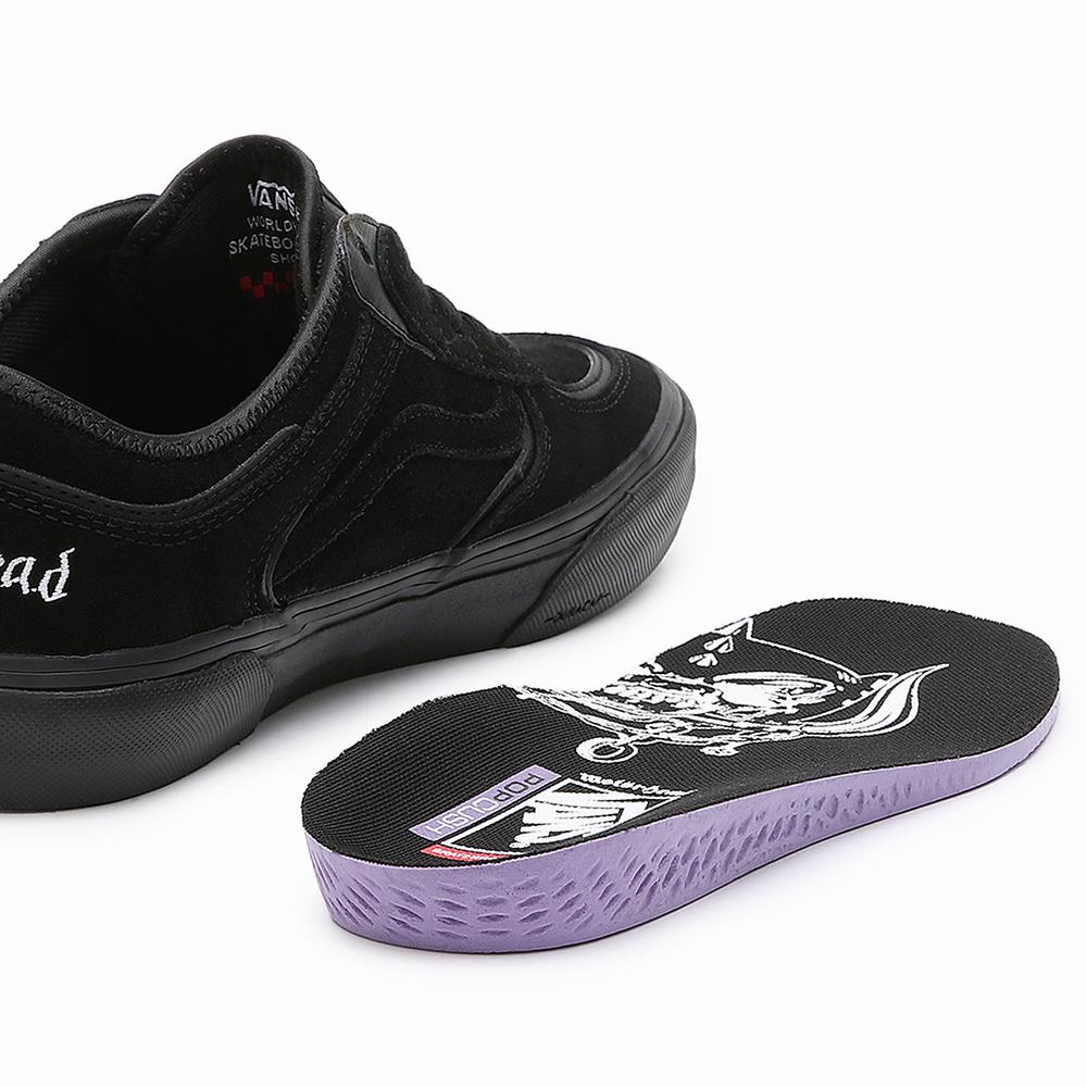 Men's Vans X Motorhead Rowley Sneakers Black | USA73214