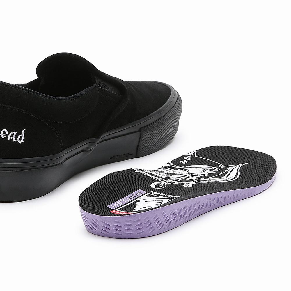 Men's Vans X Motorhead Skate Slip On Slip On Shoes Black | USA16398