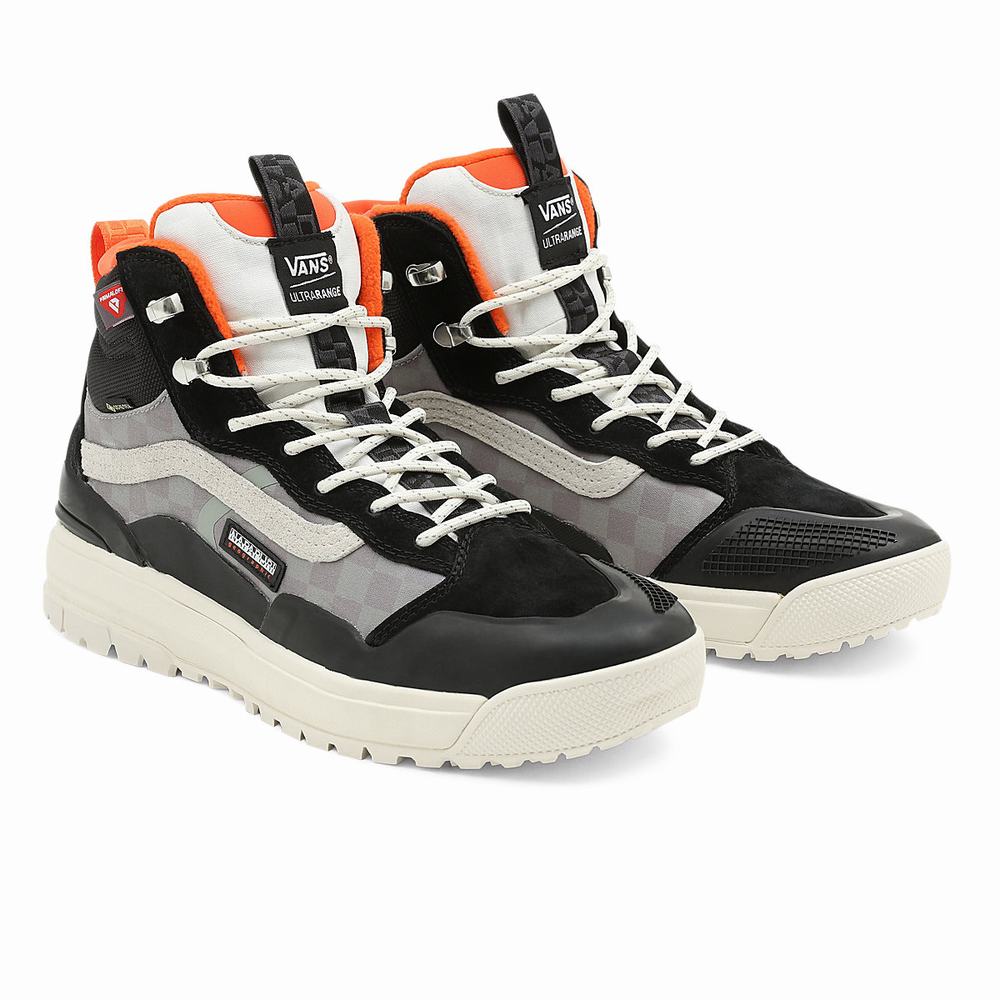 Men\'s Vans X Napapijri UltraRange EXO Hi Gore-Tex MTE-2 Sneakers Black / Grey | USA25718