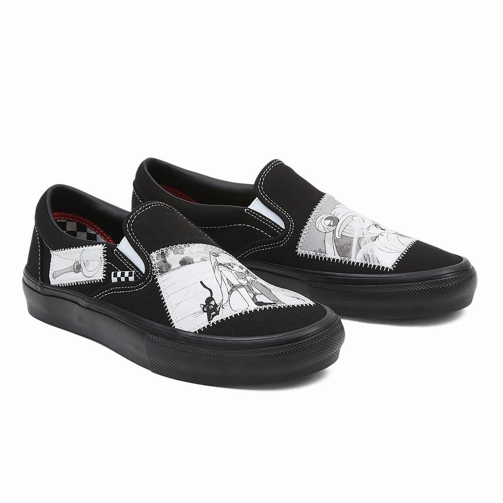 Men's Vans X Pretty Guardian Sailor Moon Skate Slip On Shoes White | USA07923