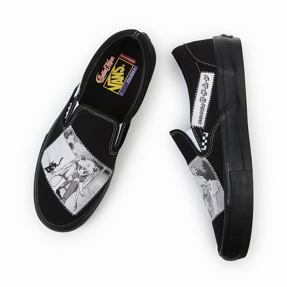 Men's Vans X Pretty Guardian Sailor Moon Skate Slip On Shoes White | USA07923