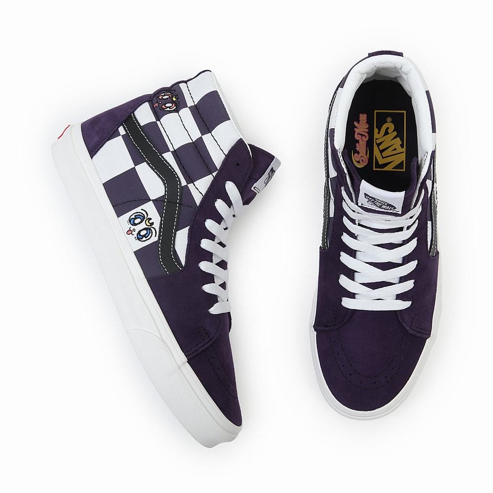 Men's Vans X Pretty Guardian Sailor Moon Sk8-Hi Sneakers White / Purple | USA47063