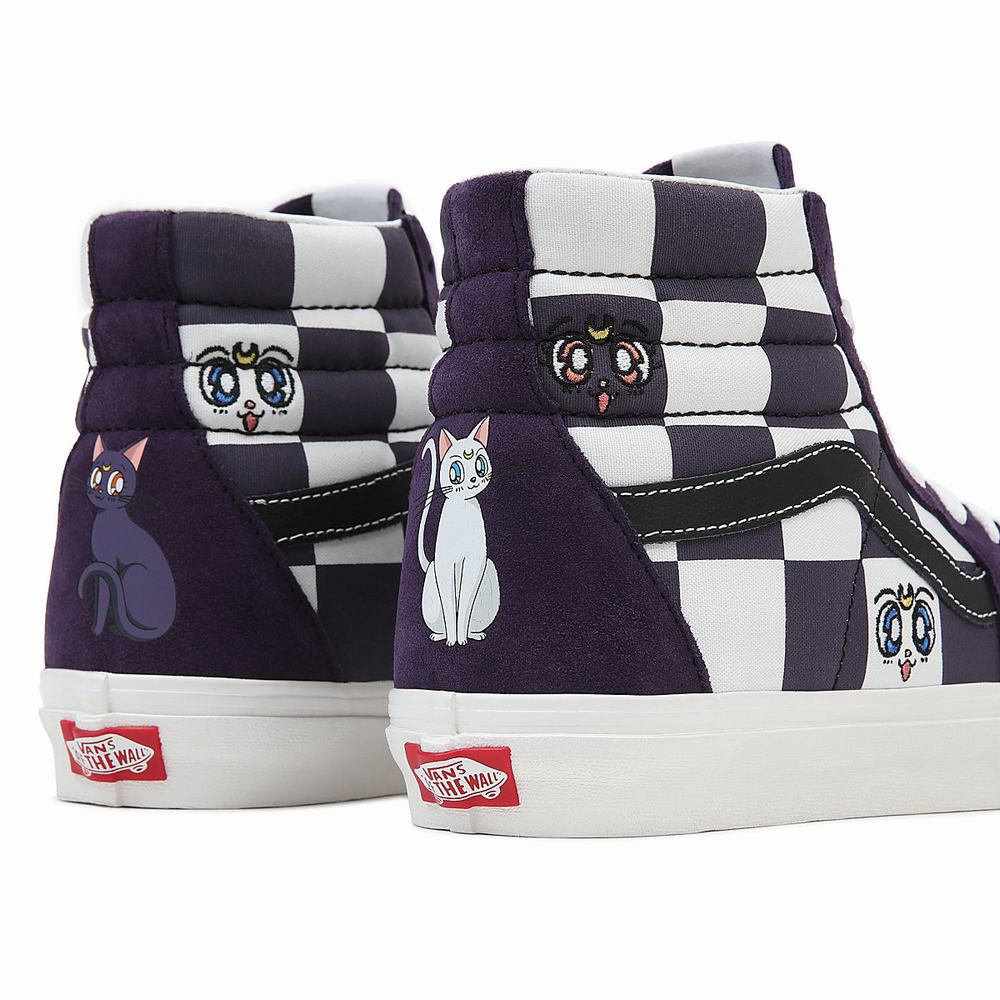 Men's Vans X Pretty Guardian Sailor Moon Sk8-Hi Sneakers White / Purple | USA47063