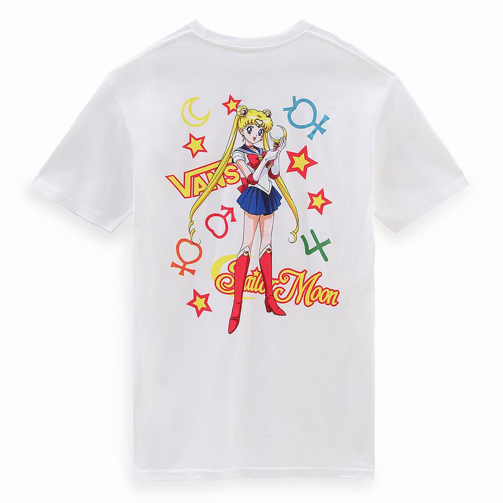 Men's Vans X Pretty Guardian Sailor Moon Graphic T Shirts White | USA51678