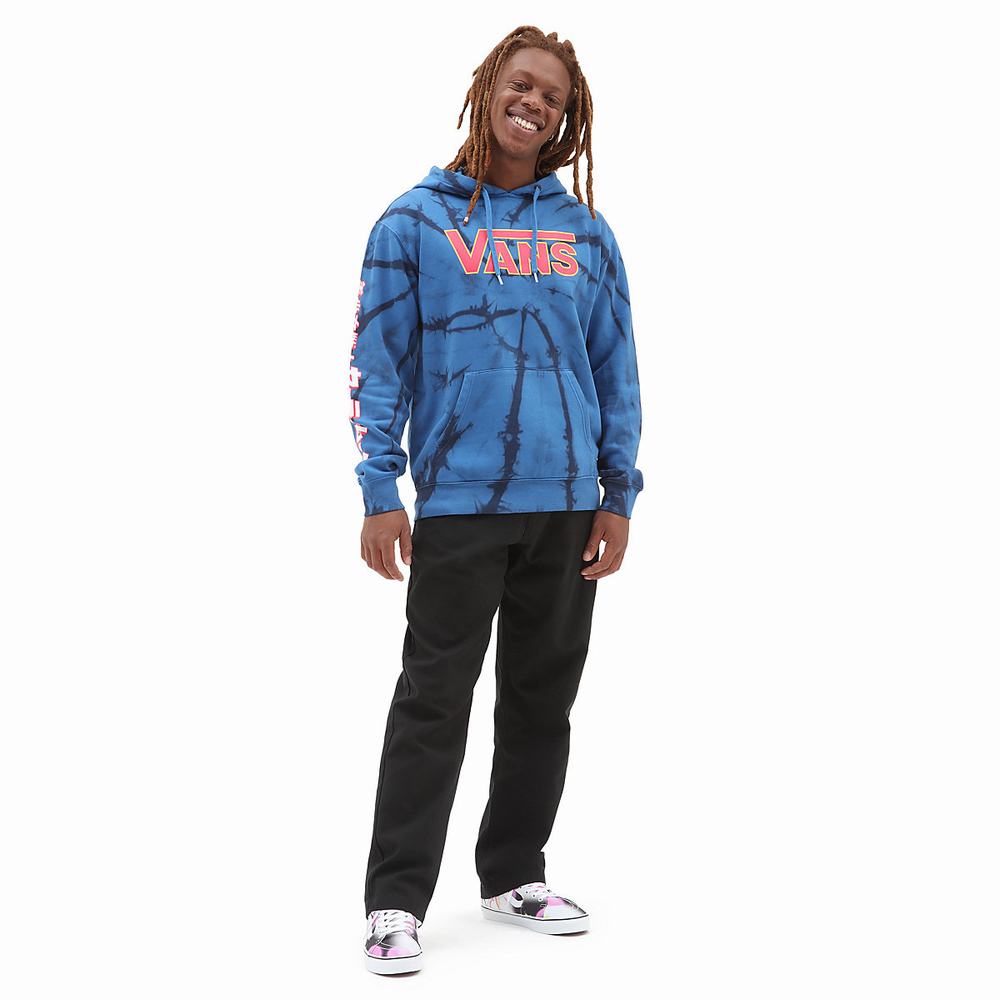 Men's Vans X Pretty Guardian Sailor Moon Fleece Tie Dye Pullover Blue | USA72691