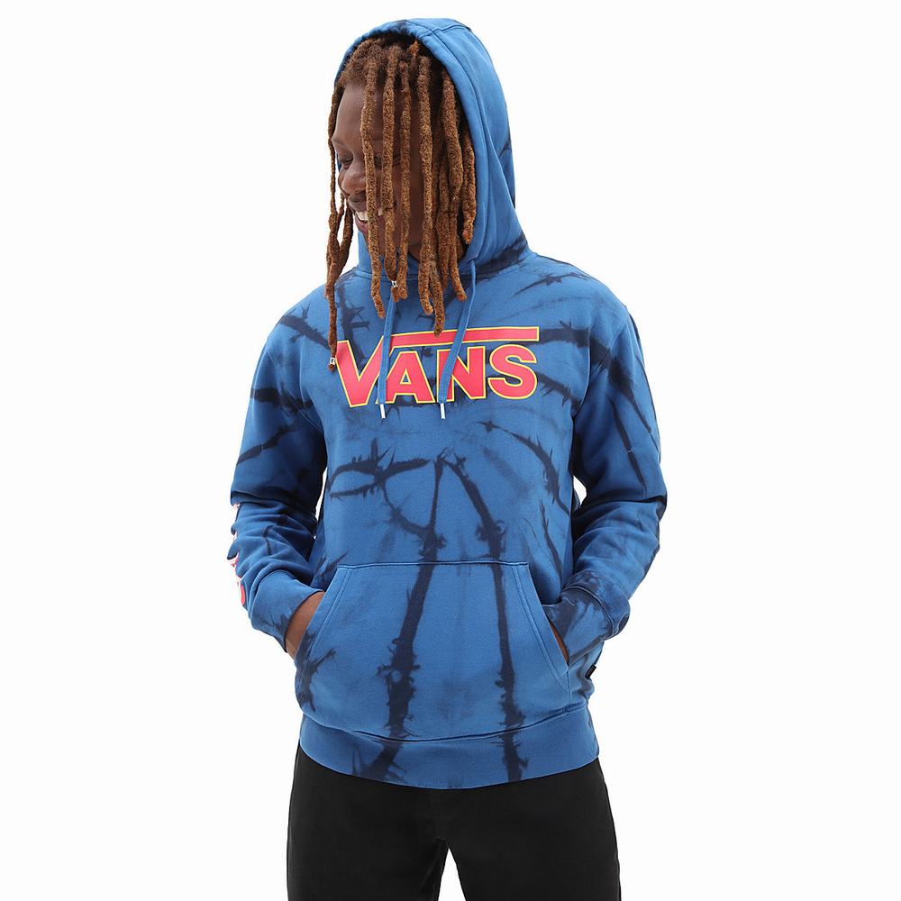 Men's Vans X Pretty Guardian Sailor Moon Fleece Tie Dye Pullover Blue | USA72691