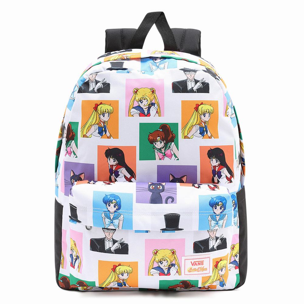 Men\'s Vans X Pretty Guardian Sailor Moon Old Skool IIII Backpacks White | USA94506