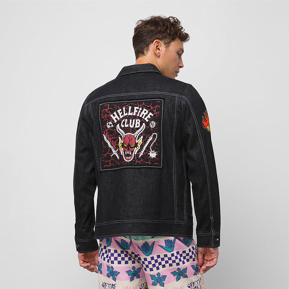 Men's Vans X Stranger Things HFC Jackets Black | USA17326